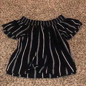 Striped off the shoulder top